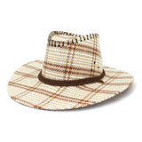 Riolio  Cotton Panama Cowboy Hat Women Men Summer Sun Hat Jazz Caps Beach Cap Outdoor Wide Brim Western Hats for Men Women