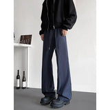 Riolio  American Casual Men New Ice Silk Quick-drying Work Clothes Wide-leg Pants Loose Straight Trousers