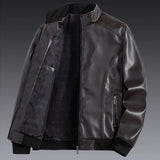 Riolio Plus Size 7XL 8XL PU Jacket Men Leather Coat Cargo Jacket Casual Motorcycle Biker Coat Solid Color Leather Jackets Male Big Size