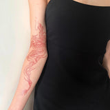 Riolio Waterproof Temporary Tattoo Sticker Red Dragon Pattern Men's and Women's Arm Body Art Fake Tattoo