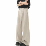 Riolio  Brown Suit Pants Men Fashion Society Mens Dress Pants Korean Loose Wide Leg Pants Mens Office Formal Trousers Plus Size 4XL