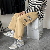 Riolio  Spring Autumn Casual Print Patchwork Cotton Wide Leg Pants Man Loose Y2k Pocket Hip Hop Cargo Straight Male Trousers Streetwear