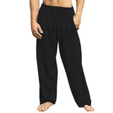 Riolio  New Men's Cotton Linen Loose Pants Male Summer Casual Solid Color Pants trousers Plus Size S-3XL