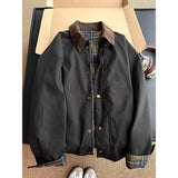 Riolio  Retro Japanese Style Barn Coat Men's Loose Casual Short Hunt Jacket Breathable Moisture Wicking Resistant to Deformation