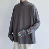 Riolio Solid T-shirts Men Fashion Simple All-match Autumn Loose Casual Korean Style Streetwear Youthful Basic City Boy Popular Chic
