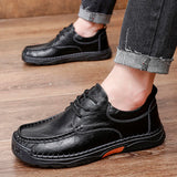 Riolio  New Men's Casual Shoes Handmade Soles  Shoes Men's Outdoor Hiking Comfort Flat Platform Size 47