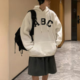 Riolio Letter Print ABC Men's Hoodies 2025 Autumn new sudadera hombre Korean Fashion Harajuku Pullover Hip Hop Long Sleeve Hooded