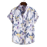 Riolio Men's short-sleeved flower shirt