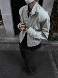 Riolio American Retro Multi-button Stand Collar Design Jacket Men Korean Hip Hop Coat High Street Hip-hop Solid Color Classic Jacket
