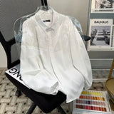 Riolio Korean High-end Long-sleeved Shirt Men's Solid Color High-end Droop Top Spring and Autumn Loose Handsome Shirt Chic Streetwear