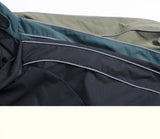 Riolio Jackets Men Autumn Pockets Casual Patchwork Loose Windbreaker Stripe Zipper Stand Collar Waterproof Outdoor Sports Bomber Jacket