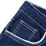 Riolio Men Jeans Solid Pockets Stretch Denim Straight Pants Spring Summer Business Casual Trousers Daily Streetwear Men's Clothing