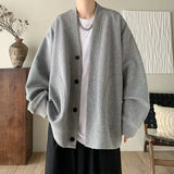 Riolio  Cardigan hoodie men's spring and autumn black loose heavyweight outerwear fashion brand new high-end spring and autumn casu