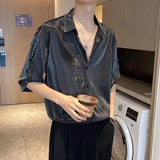 Riolio  Men's Clothing Ladies Lapel Button Cardigan Solid Color Versatile Loose Shirt Fashion Long Sleeve Commuting Top