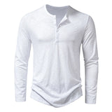 Riolio  Spring Autumn Men Classic Casual Soild Color Shirt Men Fashion Tops Tees Men Slim Fit Long Sleeve Tshirt Tee Shirt