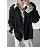 Riolio  Men's Oversized Shirt with Floral Print Contrast Collar