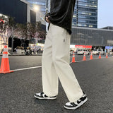 Riolio  Fashion Solid Color Personality Pocket Men's Cargo Pants Classic Loose Straight Cylinder Street Casual Wide-leg Male Trousers
