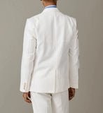 Riolio  Men's Suit 2 Pieces Linen Blazer And Pants Business Formal Work Wear Wedding Groom Tuxedos