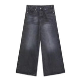 Riolio New Men's Baggy Straight Leg Wide Leg Jeans Male Fashion Vintage Wash Casual Denim Pants Youth Popular Brand Streetwear Trousers