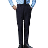 Riolio  Men Formal Herringbone Woolen Double-pleated Suit Trousers Solid Color Light Luxury Naples Premium Business Dress Pants New