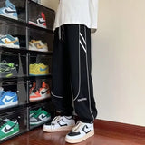 Riolio  Thickened Fleece Design with Gathered Hem Men's Fall/Winter Oversized Youth Casual Sports Leggings Trendy