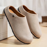 Riolio  New versatile plus size men's casual shoes for outdoor wear resistance one foot lazy shoes half toe slippers