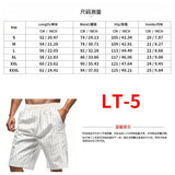 Riolio  Men's Striped Linen Blend Shorts Elastic Waist Drawstring Casual Beach Shorts