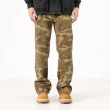 Autumn and Spring Fashion Trend Printed American Vintage Straight Leg Work Pants Men's Casual Loose Sports High Quality Pants