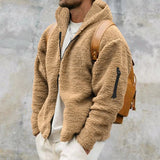 Riolio  Men's Autumn and Winter Double-Sided Fleece Warm Jacket  Loose Hooded Casual Jacket