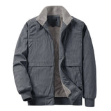 Riolio Men's Classic Winter Jacket Coat Fleece Lined Windproof Outerwear male Casual Sherpa Lined Corduroy Jacket Winter Coat