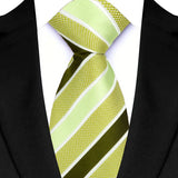Riolio  Luxury 8CM Mens Necktie Green Color Floral Paisley Ties For Man Groom Jacquard Woven Neck Tie For Business Wedding Party