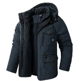 Riolio Men's Thicken Parkas Warm Winter Jacket Cashmere Fleece Coats Military Outdoor Cotton-Padded Male Windbreaker Hooded Outwear