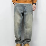 Riolio  Men's Jeans Retro Cargo Trousers Straight Man Cowboy Pants Punk Washed Luxury Designer 2025 Trend Y2k Vintage Korean Style Baggy