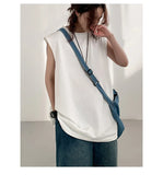 Riolio Summer Men Trendy Casual Streetwear Oversized Sleeveless T-shirt Youth Y2K Hip Hop Cotton Tank Tops Sports Basketball Vest