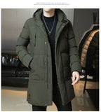 Riolio Slim Fit Jackets Winter Jackets For Men Hooded Casual Long Cotton Jackets Thicker Warm Parkas New Male Outwear Winter Coats