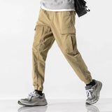 Men's New Spring And Fall Loose Multi-Pocket Drawstring Work Pants Outdoor Washed Vintage High Street Hip-Hop Casual Pants