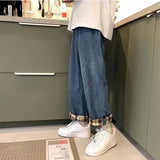 Riolio  Corduroy Pants Men's Autumn and Winter Trend Sports Pants Loose Straight Wide Leg Casual Pants Men