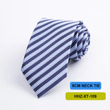 Riolio  Polyester 8cm Striped Dots Men's Tie Suitable For Wedding Parties Work Black Blue Navy Colors Necktie