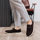 Riolio  Fashion Khaki Casual Shoes For Men Suede Leather Loafers Men Platform Slip-on Men's Driving Shoes Lightweight Leisure Men Shoes