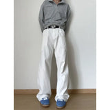 Riolio New Men's Patchwork style cargo Denim Pants Washed Male Jeans Straight Casual Men wear Loose Wide Leg Trousers Pocket design