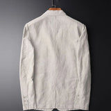 Riolio Man Blazer Thin Linen Blazer Mens Summer White Single Suit For Men Cotton Sunscreen Blazer Jacket Men Slim Fit Casual New