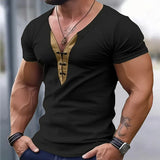 Riolio  Summer Men Slim T-Shirts Short Sleeve V Neck T Shirt Man Casual Gym Tops Running Tees Football Basketball Shirts Male Clothes