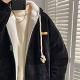 Riolio  American style trendy personalized corduroy thick coat for men and women retro loose hip-hop winter couple Harajuku casual top