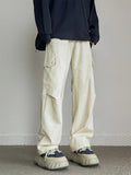 Riolio 100％ Cotton Men's Cargo Casual Pants Baggy Straight Elastic Waist Comfortable Trousers Fashion Streetwear Hip Hop Male Trousers
