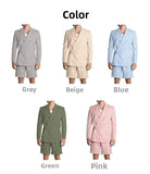 Riolio  Men's Large-sized Business Suit Set for Summer Linen Wedding Groom Slim-fit Suit Jacket Pants Wedding Outfit
