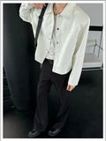 Riolio American Street High-end Coat Trendy Leather Jacket Korean Elegant 2025 Spring Men's New PU Lapel Slim Loose Jacket Aesthetic