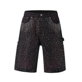 Riolio Full Rhinestone Print Washed Blue Baggy Jeans Mens and Women Ropa Hombre Streetwear Solid Casual Denim Trousers Loose Cargos