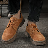 Riolio  Men Shoes Casual Non Slip Wear Resistant Suede Daily Business Shoe Hot Sale Round Toe Low Top British Styl
