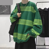 Riolio Spring Autumn Striped Y2K Harajuku Hip Hop Sweatshirts Man Oversized Casual Tops Long Sleeve Loose Pullover Streetwear Clothes
