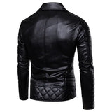 Riolio Winter New Standing Collar Leather Jacket Men's Business High-grade Leather Jacket Young and Large Size Motorcycle Jacket